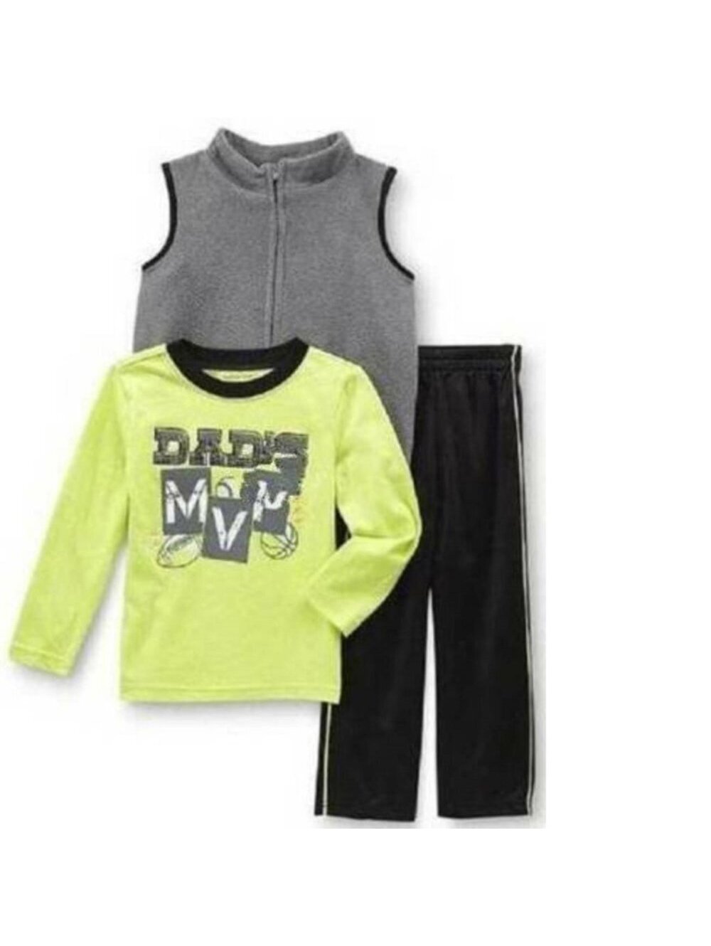 Boys Vest, Shirt, Pants 3T Daddy's MVP Yellow Black 3 Pc Set Wonderkids